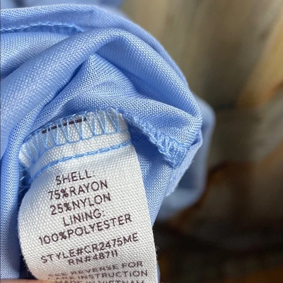 Blu Pepper NWOT Light Blue Puff Sleeve Dress Empire Waist Maxi Cottony Lined - Picture 7 of 7